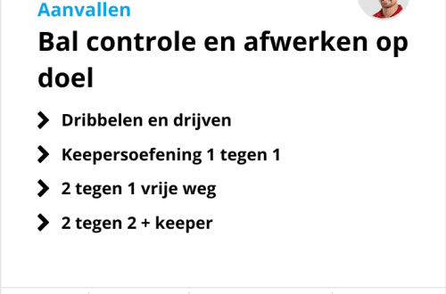 Voetbaltraining balcontrole