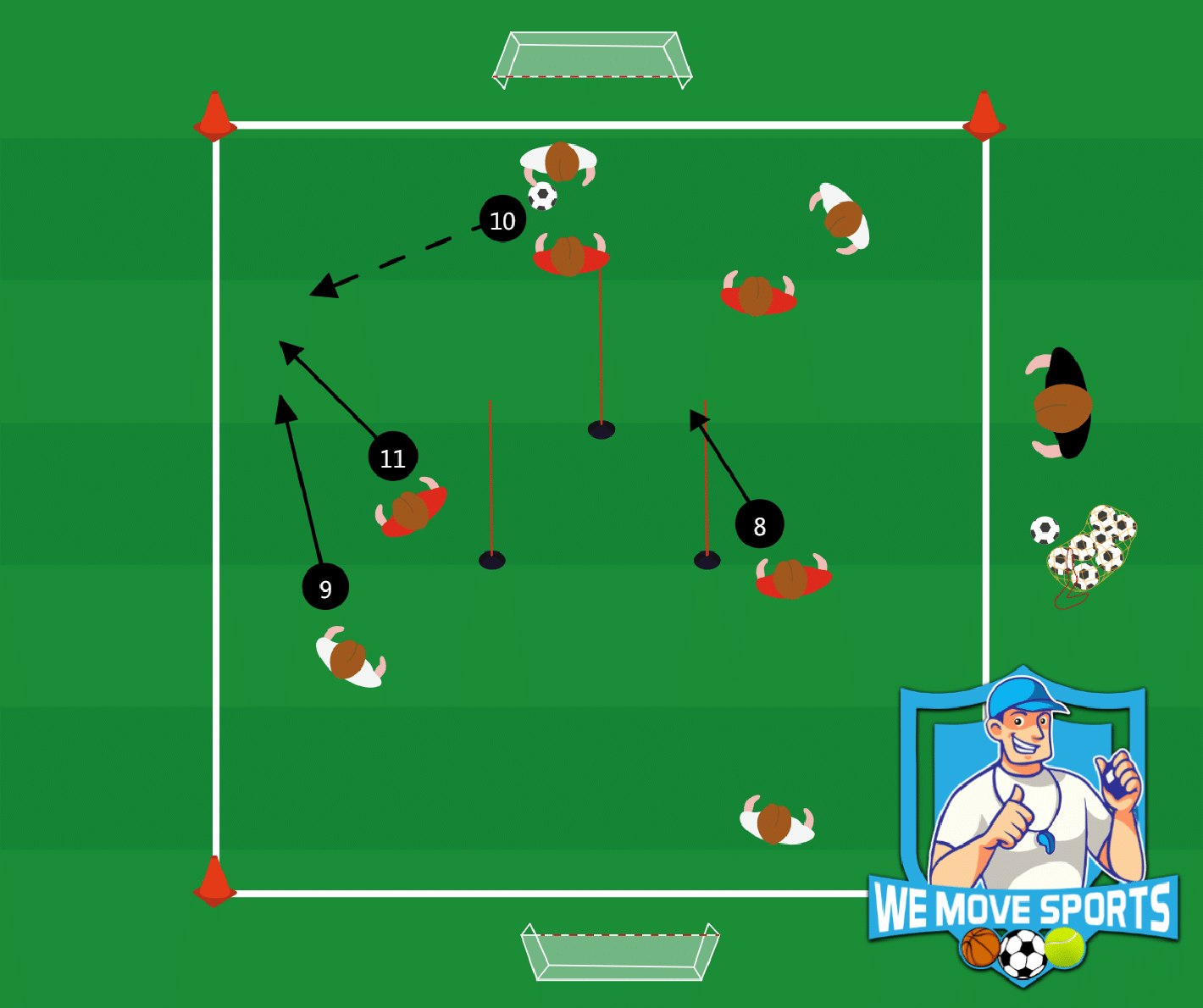 Voetbal oefening