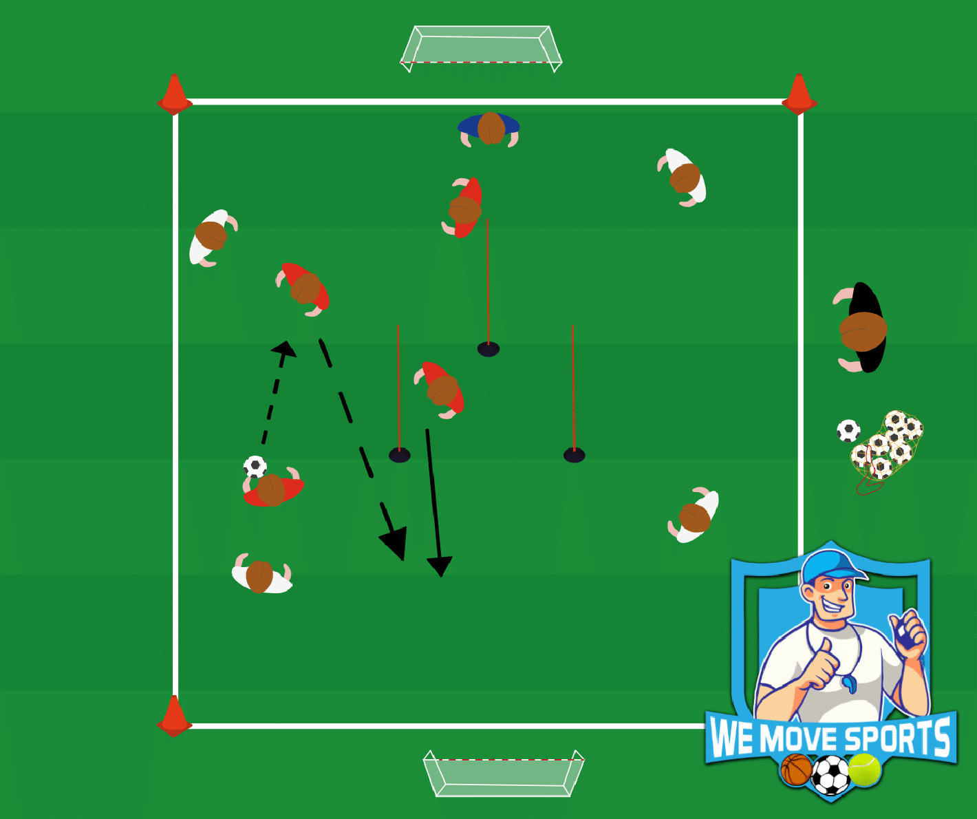 voetbal oefening onder 16